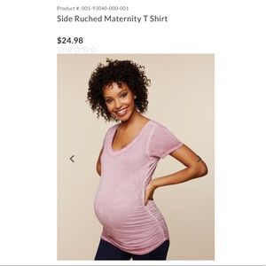 Ruched Sides Maternity T shirt, light pink, size m